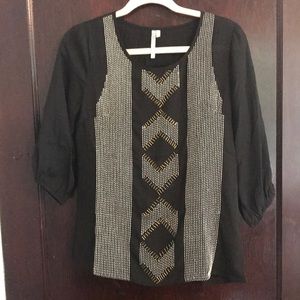 Moonlight Black Blouse with stitching details